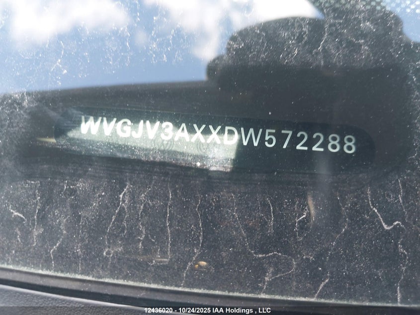2013 Volkswagen Tiguan S/Se/Sel VIN: WVGJV3AXXDW572288 Lot: 12436020