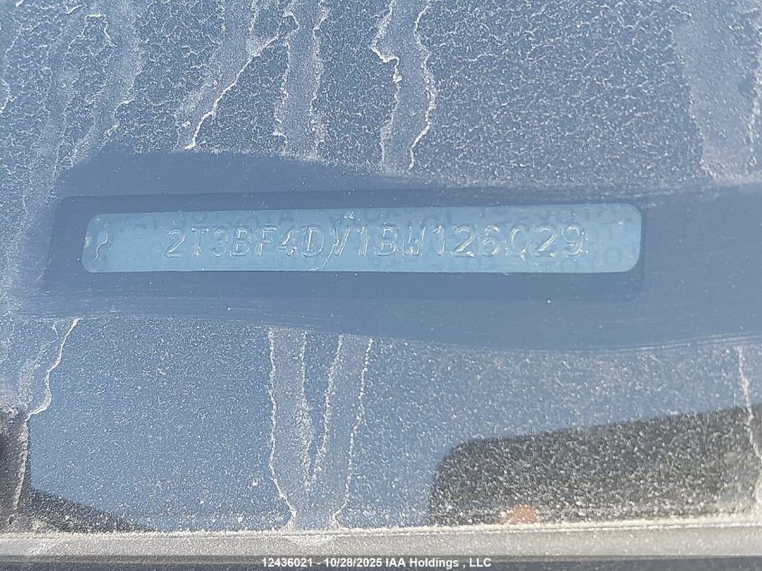 2011 Toyota Rav4 VIN: 2T3BF4DV1BW126029 Lot: 12436021