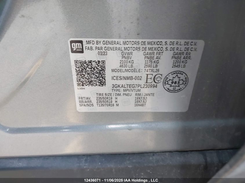 2023 GMC Terrain VIN: 3GKALTEG7PL230994 Lot: 12436071