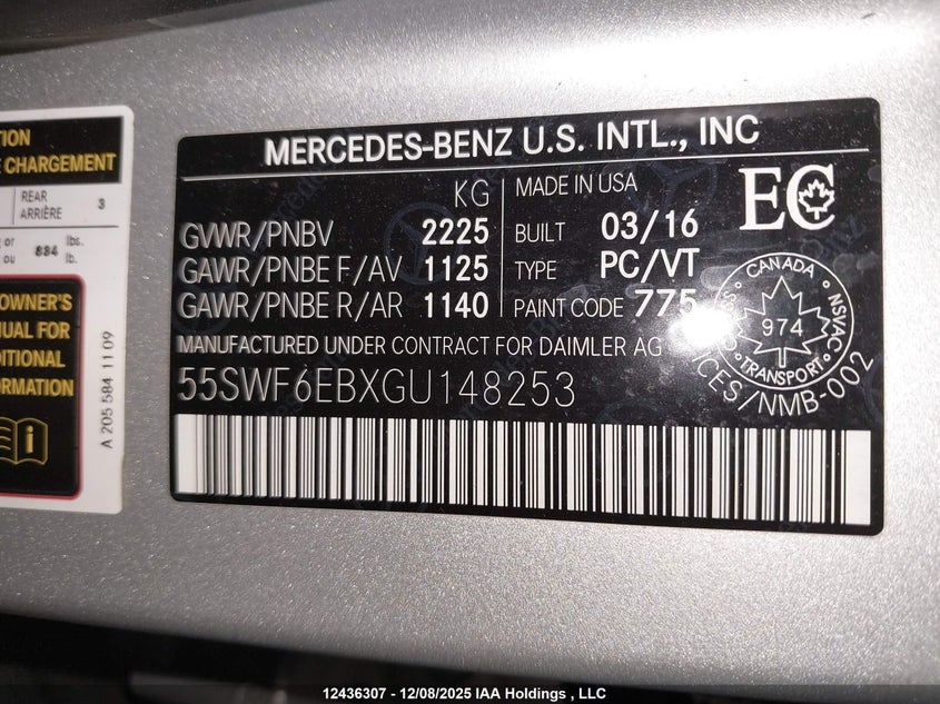 55SWF6EBXGU148253 2016 MERCEDES-BENZ C-KLASSE AMG photo no. 9