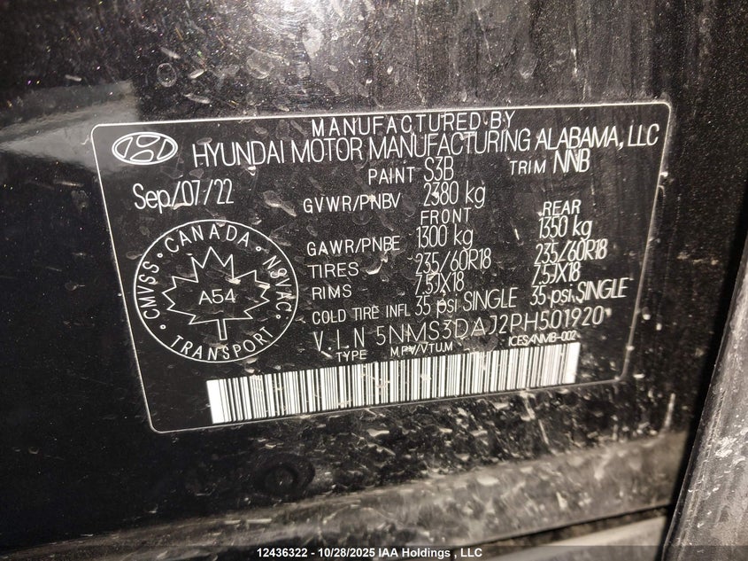 5NMS3DAJ2PH501920 2023 HYUNDAI SANTA FE photo no. 9
