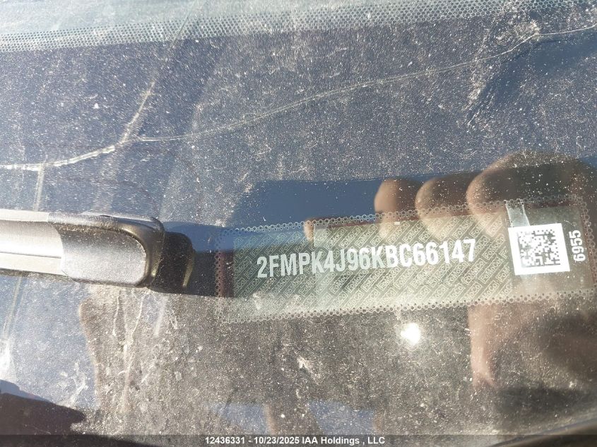 2019 Ford Edge Sel VIN: 2FMPK4J96KBC66147 Lot: 12436331