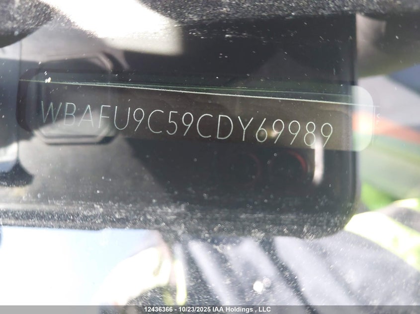 2012 BMW 550 Xi VIN: WBAFU9C59CDY69989 Lot: 12436366