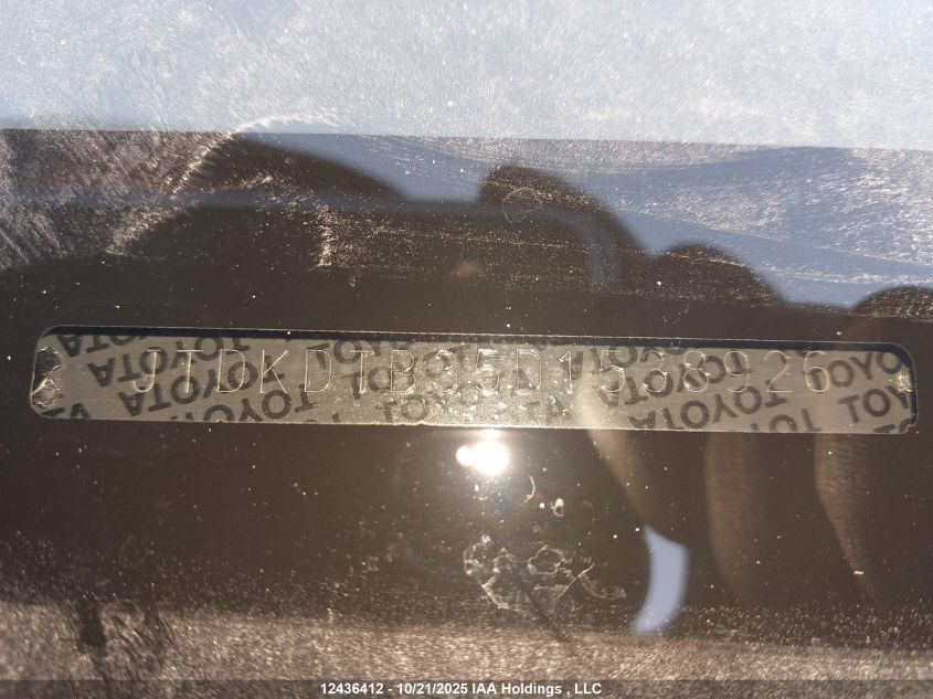 2013 Toyota Prius C VIN: JTDKDTB35D1538926 Lot: 12436412