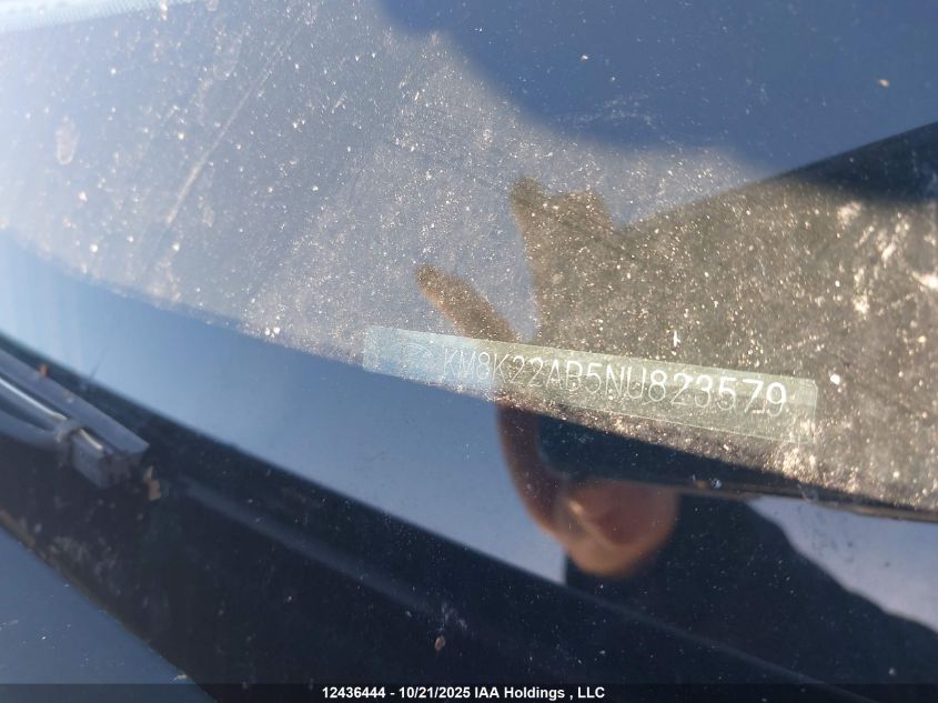 2022 Hyundai Kona Preferred VIN: KM8K22AB5NU823579 Lot: 12436444