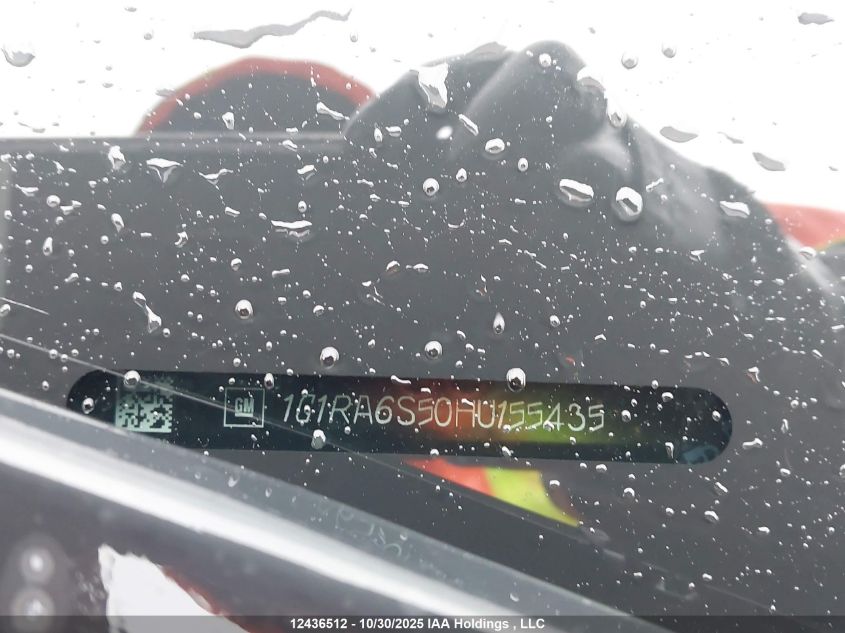 2017 Chevrolet Volt Lt VIN: 1G1RA6S50HU155435 Lot: 12436512