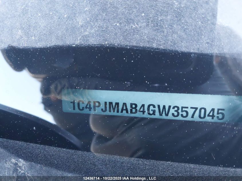 2016 Jeep Cherokee Sport VIN: 1C4PJMAB4GW357045 Lot: 12436714