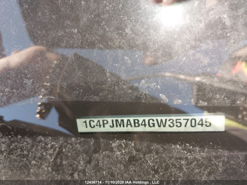 2016 Jeep Cherokee Sport VIN: 1C4PJMAB4GW357045 Lot: 12436714