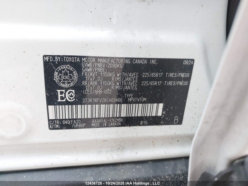 2T3R1RFV2RC469466 2024 TOYOTA RAV 4 photo no. 9