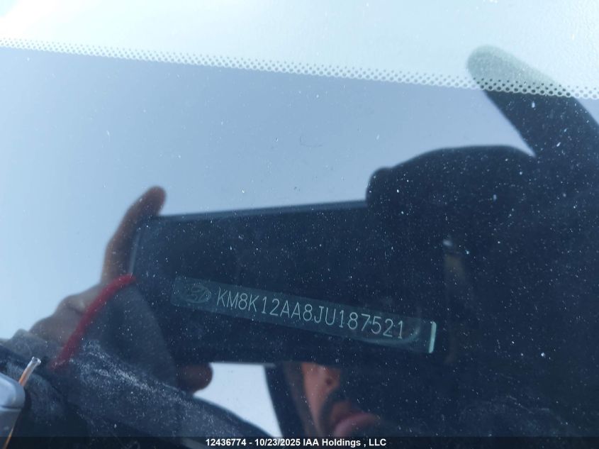 2018 Hyundai Kona 2.0L Essential VIN: KM8K12AA8JU187521 Lot: 12436774