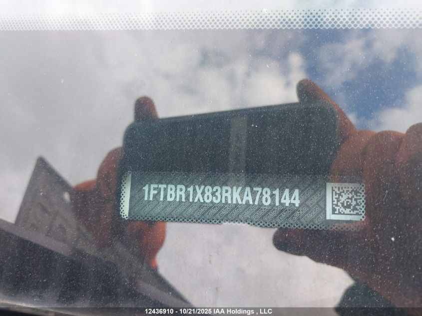 2024 Ford Transit T-250 VIN: 1FTBR1X83RKA78144 Lot: 12436910