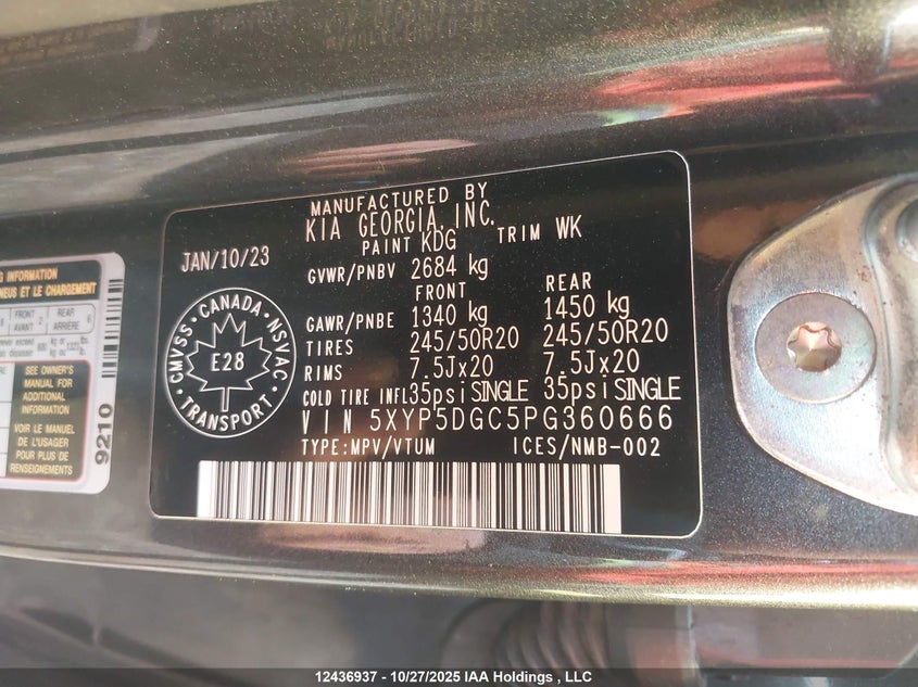 5XYP5DGC5PG360666 2023 KIA TELLURIDE photo no. 9