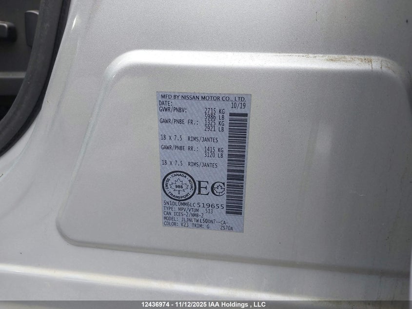 5N1DL0MM6LC519655 2020 INFINITI QX60 photo no. 9