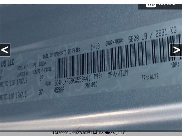 2019 Jeep Wrangler Unlimited Rubicon VIN: 1C4HJXFG9KW550441 Lot: 12436996