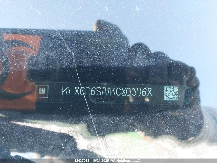 2019 Chevrolet Spark 1Lt VIN: KL8CD6SA1KC803968 Lot: 12437063