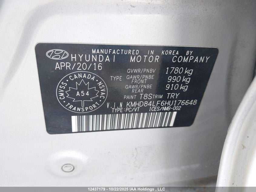 KMHD84LF6HU176648 2017 HYUNDAI ELANTRA photo no. 9