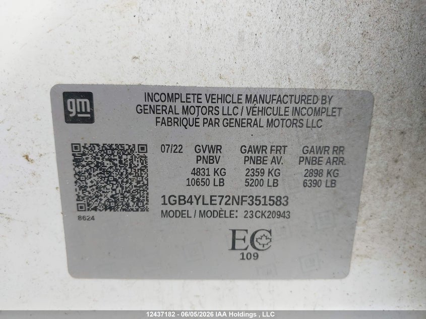 2022 Chevrolet Silverado 2500Hd Work Truck VIN: 1GB4YLE72NF351583 Lot: 12437182