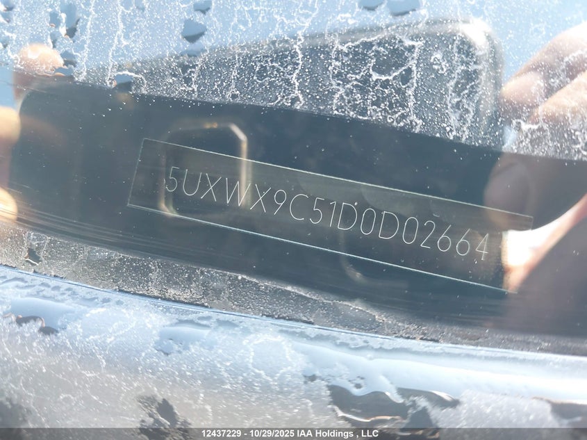 2013 BMW X3 xDrive28I VIN: 5UXWX9C51D0D02664 Lot: 12437229