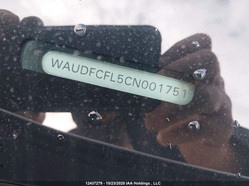 2012 Audi A4 Premium VIN: WAUDFCFL5CN001751 Lot: 12437279