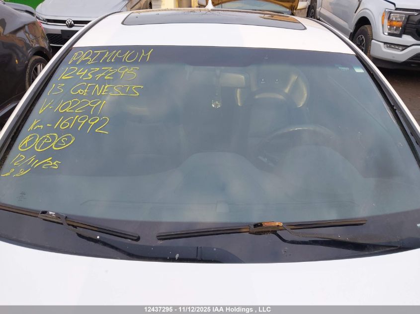 2013 Hyundai Genesis 2.0T Premium VIN: KMHHT6KD9DU102291 Lot: 12437295