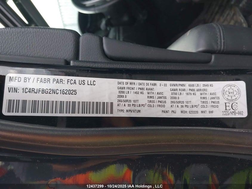 1C4RJFBG2NC162025 2022 JEEP GRAND CHEROKEE photo no. 18