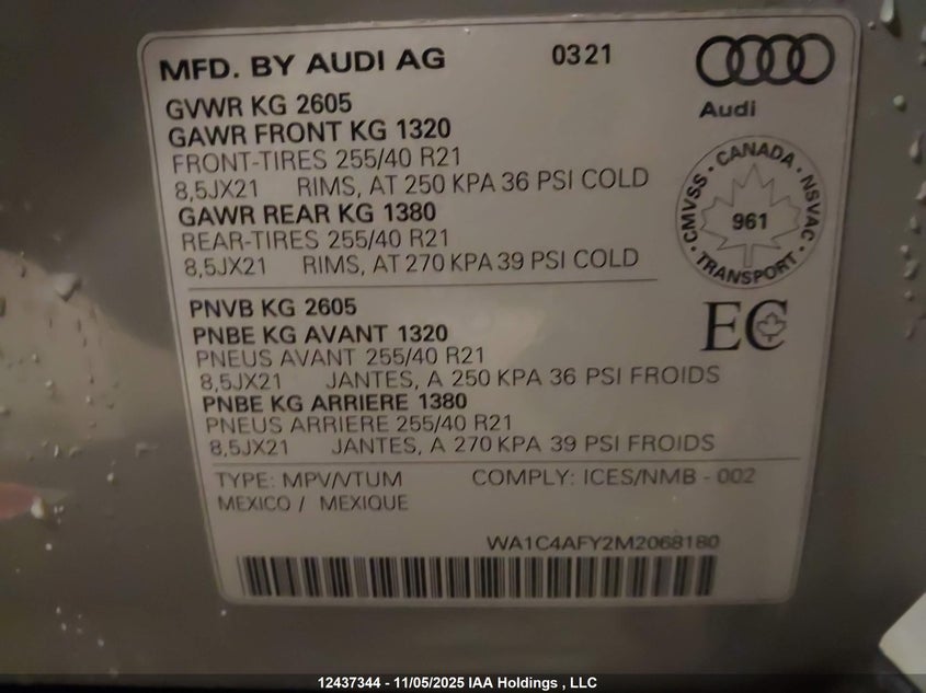 WA1C4AFY2M2068180 2021 AUDI SQ5 photo no. 9