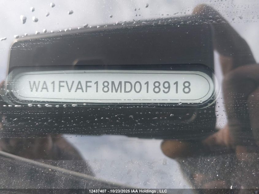 2021 Audi Q8 Prestige S-Line VIN: WA1FVAF18MD018918 Lot: 12437407