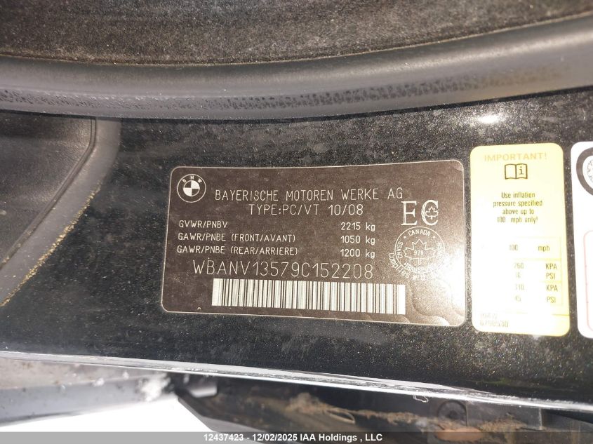 2009 BMW 528 Xi VIN: WBANV13579C152208 Lot: 12437423