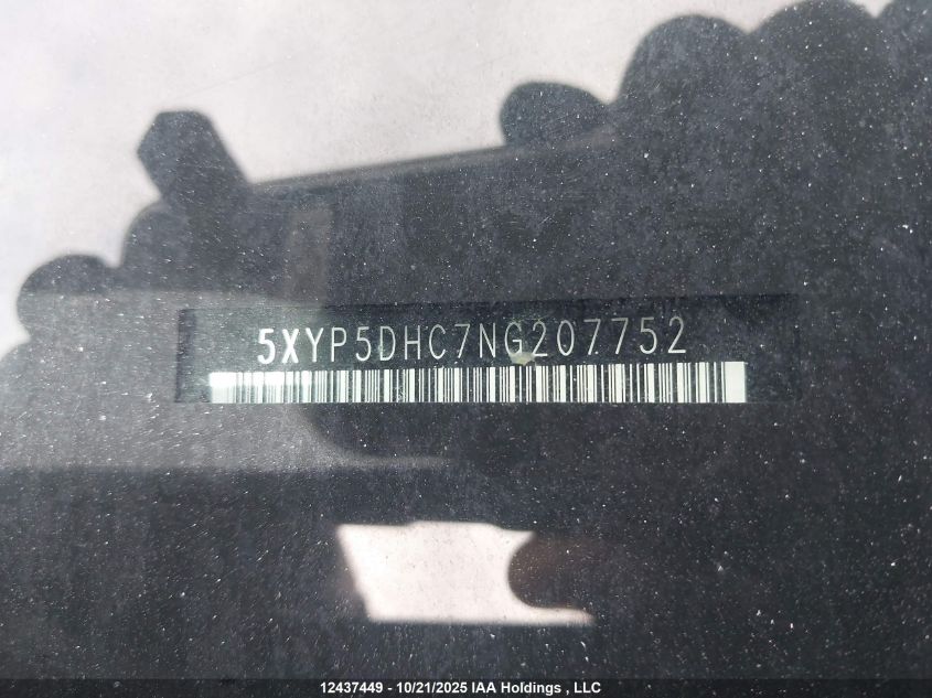 2022 Kia Telluride Sx VIN: 5XYP5DHC7NG207752 Lot: 12437449