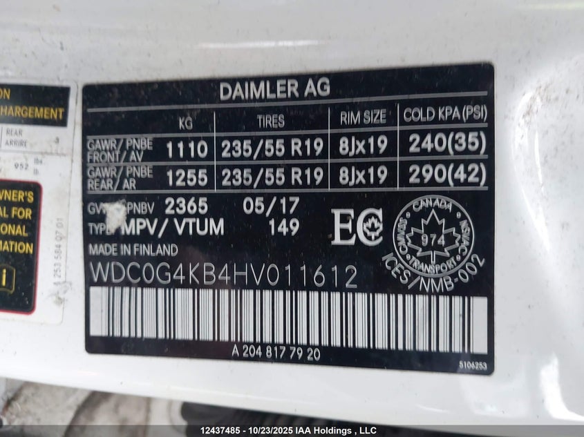 WDC0G4KB4HV011612 2017 MERCEDES-BENZ GLC photo no. 9