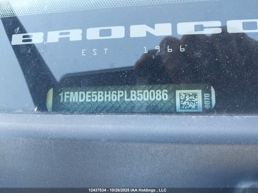 1FMDE5BH6PLB50086 2023 FORD BRONCO photo no. 9