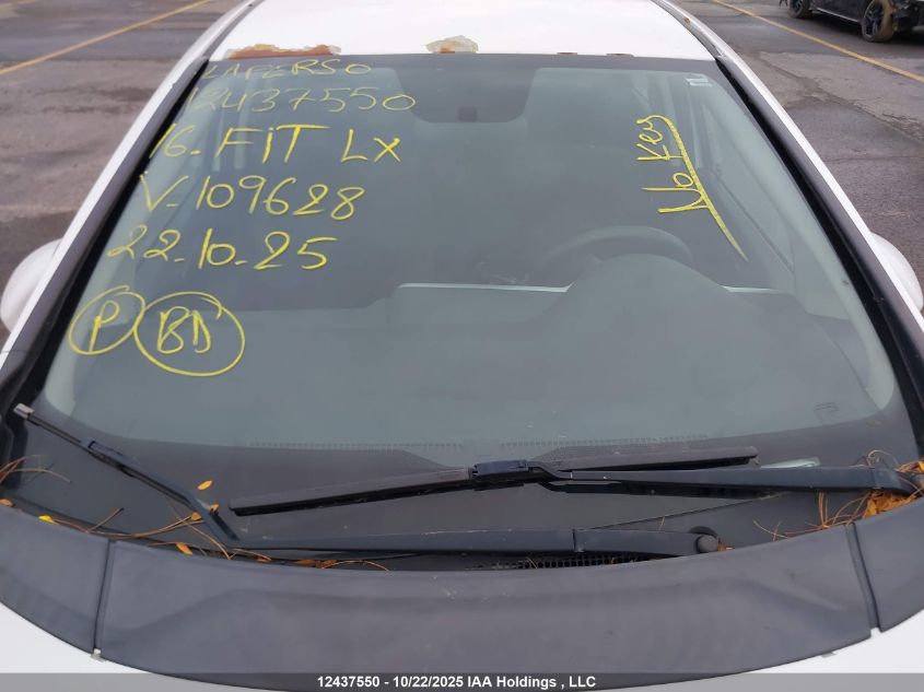 2016 Honda Fit Lx VIN: 3HGGK5H5XGM109628 Lot: 12437550