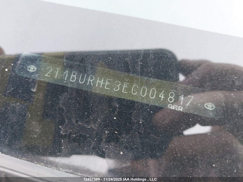 2014 Toyota Corolla VIN: 2T1BURHE3EC004817 Lot: 12437589