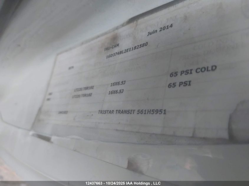 2014 GMC Savana G3500 VIN: 1GD374BL2E1182580 Lot: 12437663