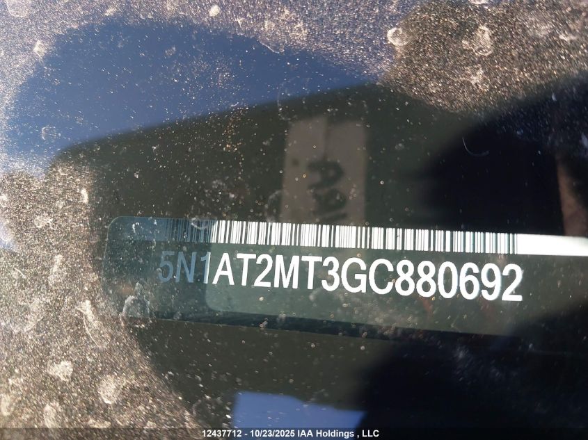2016 Nissan Rogue S/Sl/Sv VIN: 5N1AT2MT3GC880692 Lot: 12437712