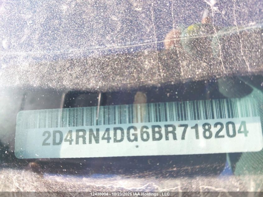 2011 Dodge Grand Caravan Express VIN: 2D4RN4DG6BR718204 Lot: 12438004
