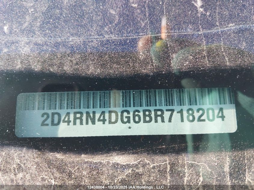 2011 Dodge Grand Caravan Express VIN: 2D4RN4DG6BR718204 Lot: 12438004