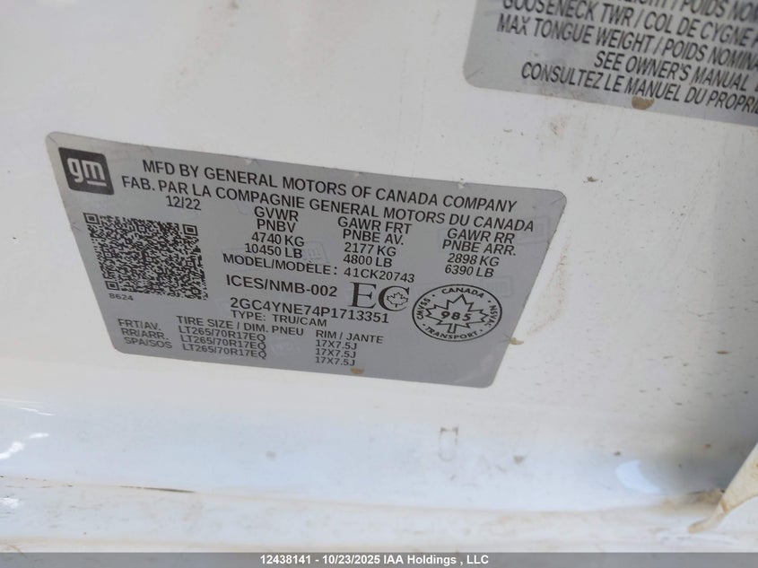 2GC4YNE74P1713351 2023 CHEVROLET SILVERADO photo no. 18