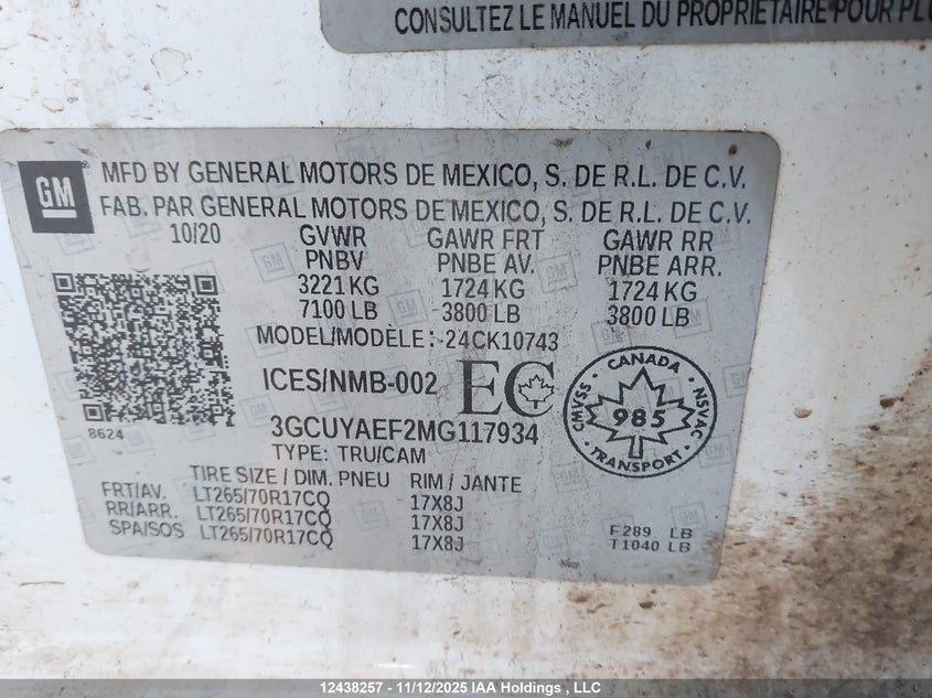 3GCUYAEF2MG117934 2021 CHEVROLET SILVERADO photo no. 19