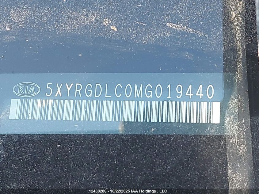 2021 Kia Sorento 2.5L Lx Premium/2.5L Lx+/2.5T Ex/2.5T Ex+ VIN: 5XYRGDLC0MG019440 Lot: 12438286