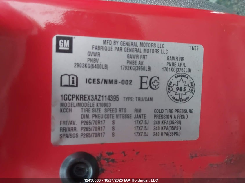 1GCPKREX3AZ114395 2010 CHEVROLET SILVERADO photo no. 9
