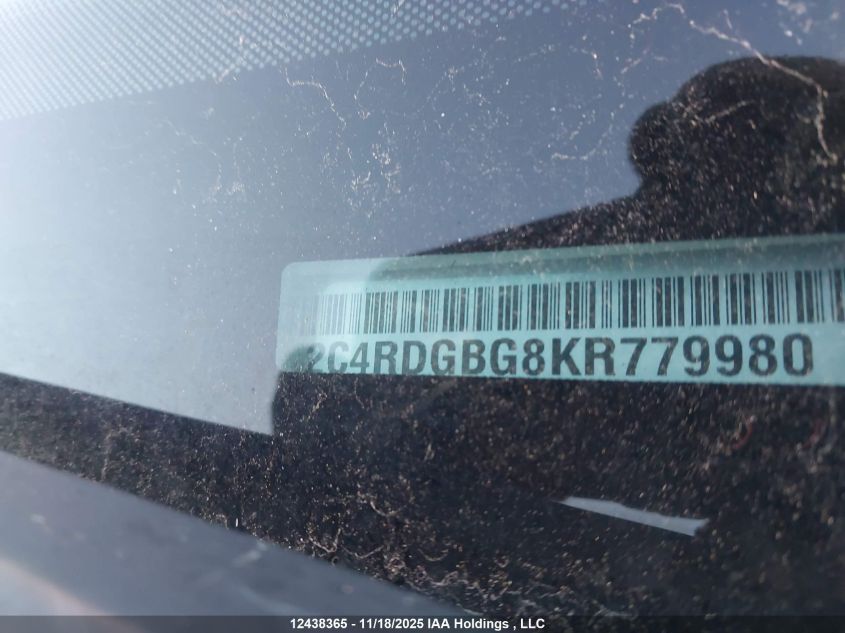 2019 Dodge Grand Caravan VIN: 2C4RDGBG8KR779980 Lot: 12438365