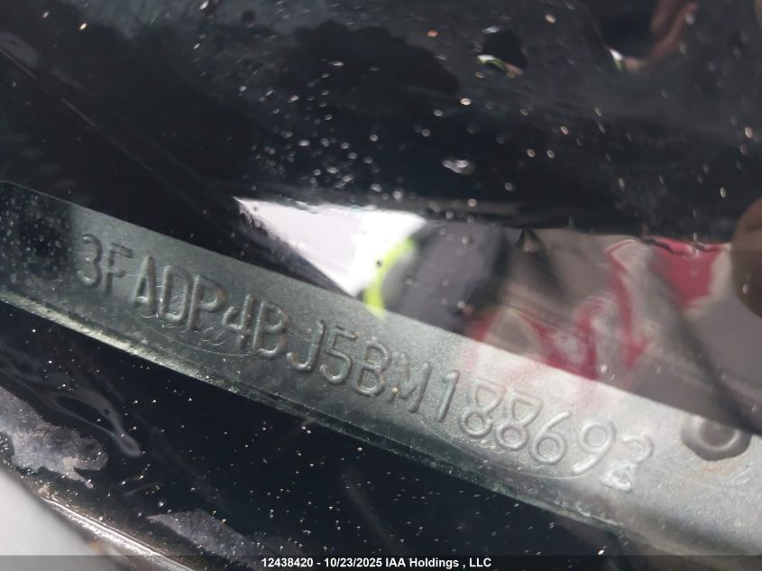 2011 Ford Fiesta Se VIN: 3FADP4BJ5BM188692 Lot: 12438420