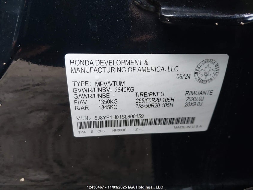 5J8YE1H01SL800159 2025 ACURA MDX photo no. 9