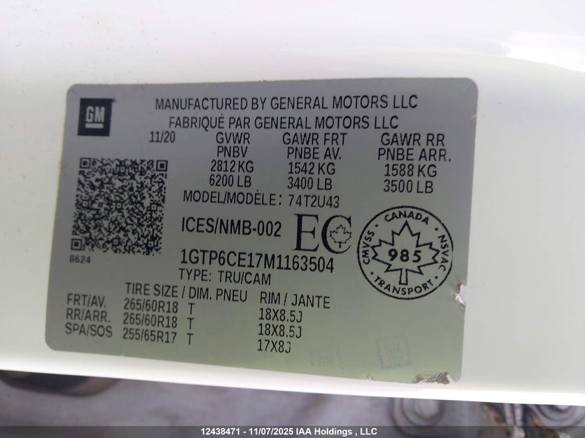 1GTP6CE17M1163504 2021 GMC CANYON photo no. 9