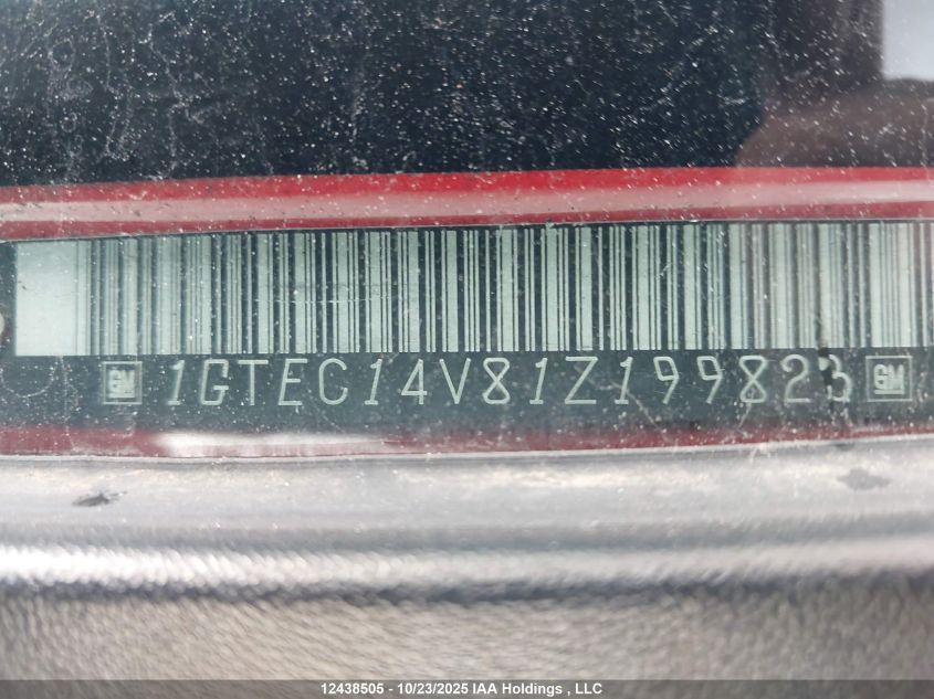 2001 GMC New Sierra C1500 VIN: 1GTEC14V81Z199823 Lot: 12438505