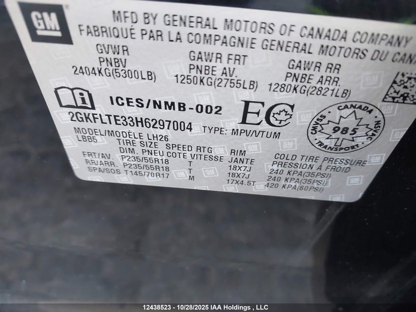 2GKFLTE33H6297004 2017 GMC TERRAIN photo no. 18