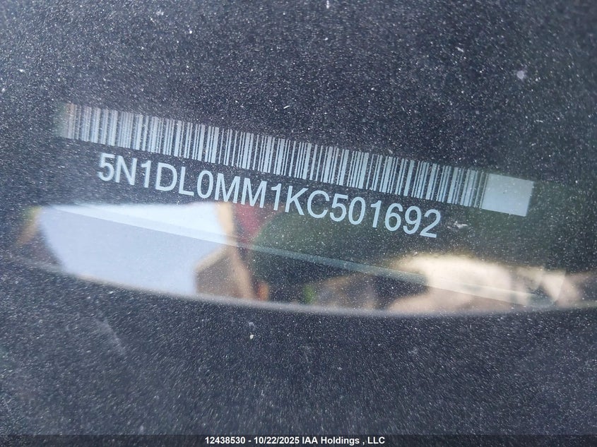 5N1DL0MM1KC501692 2019 INFINITI QX60 photo no. 9