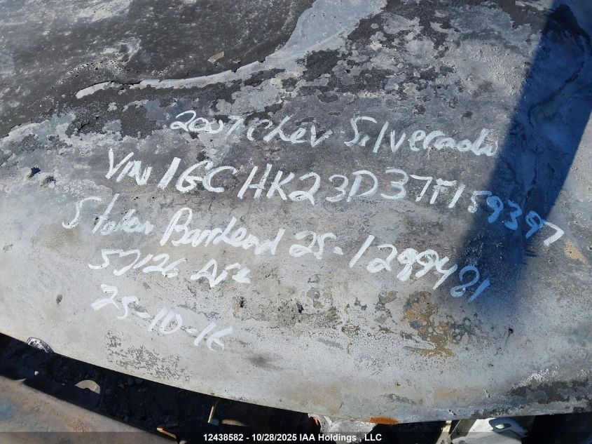 2007 Chevrolet Silverado K2500 Heavy Duty VIN: 1GCHK23D37F159397 Lot: 12438582