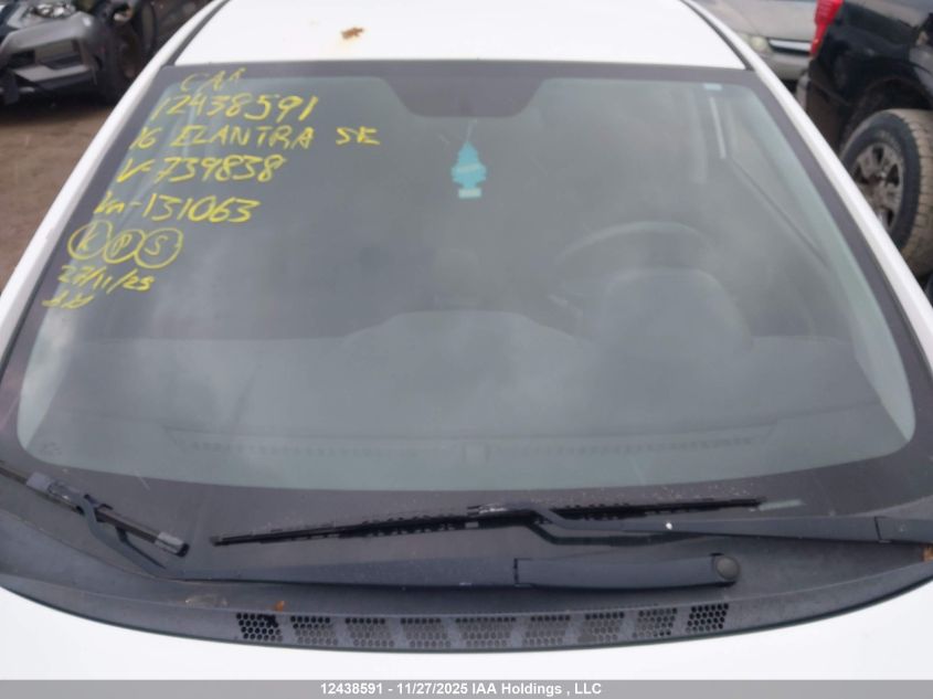 2016 Hyundai Elantra Se/Sport/Limited VIN: 5NPDH4AE1GH739838 Lot: 12438591